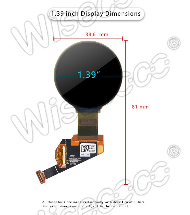 1.39 Inch 400*400 Round Amoled Screen Flexible Display