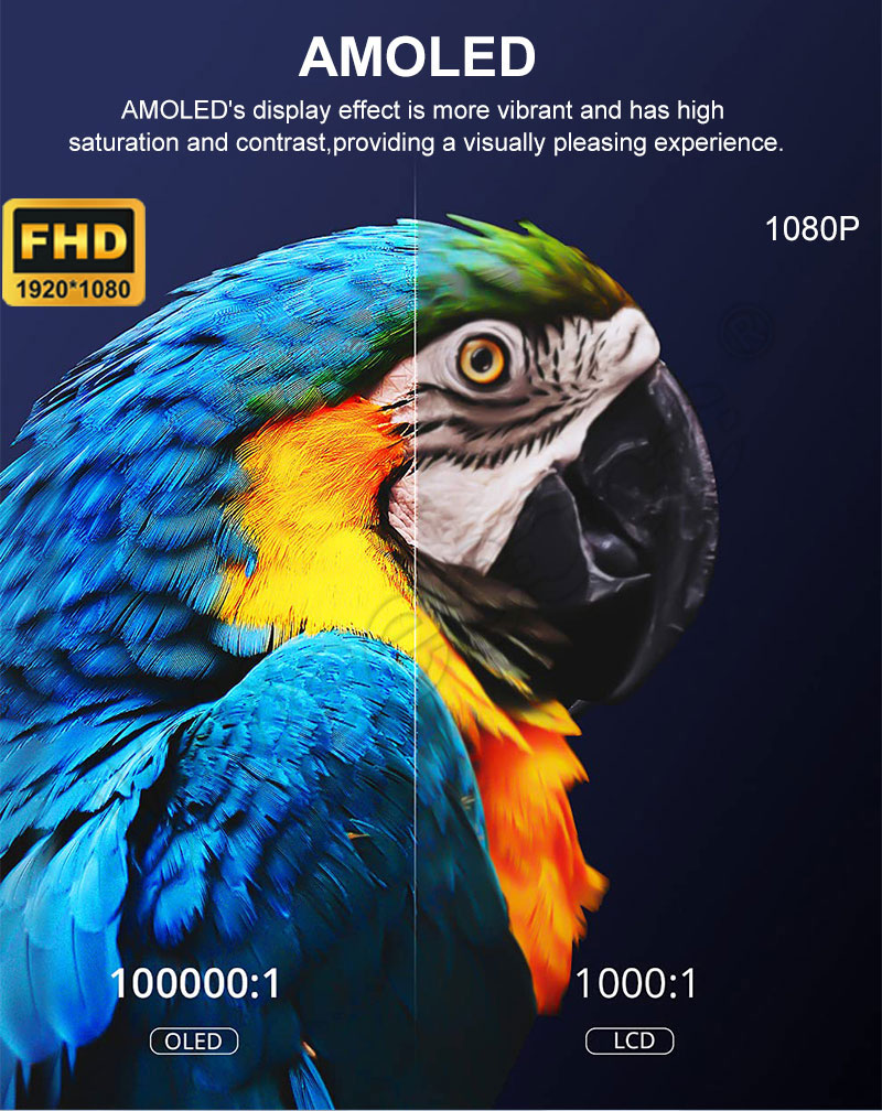 13.3 inch 1920x1080 amoled display