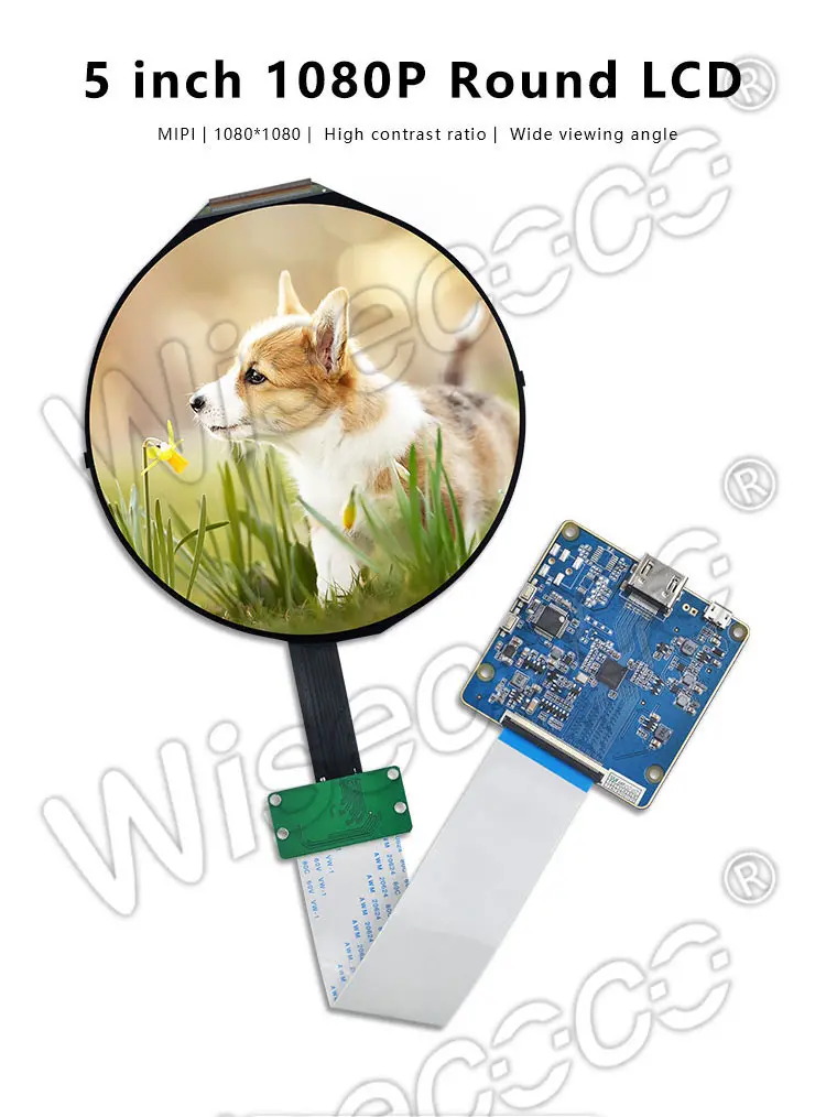 5 inch 1080x1080 round lcd display with mipi