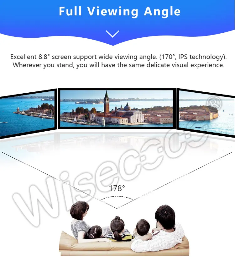 8.8 inch 1920x480 touch screen stretched bar lcd display