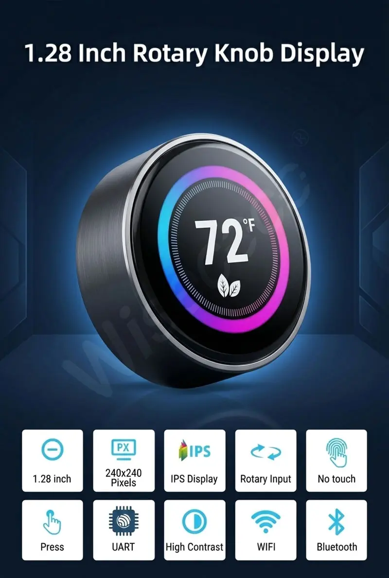 Wisecoco 1.28 inch 240*240 rotary knob display