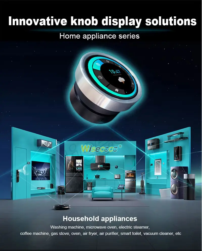 Round UART Smart Home Knob LCD HMI Control Panel Circular Tft Lcd Module solutions