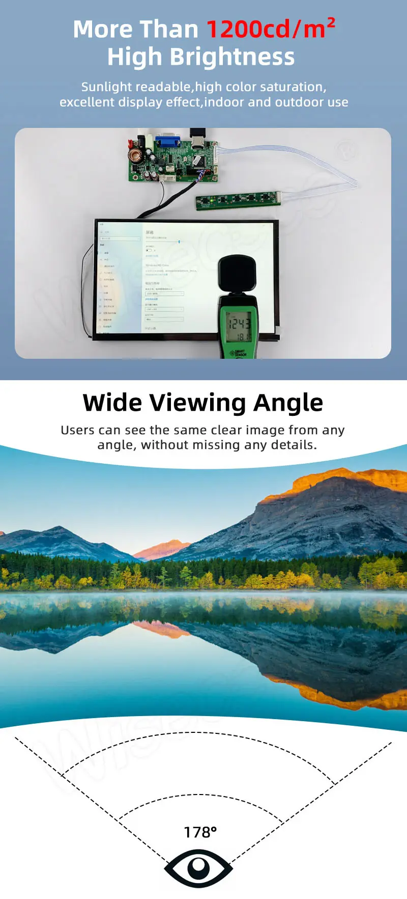 10.1 Inch 1280*800 IPS Lcd Display Module high brightness screen