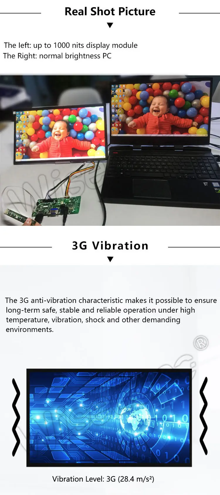 15.6 Inch FHD 1920x1080 1200 Nits High Brightness Wide Temperature Automotive Outdoor Touch Display