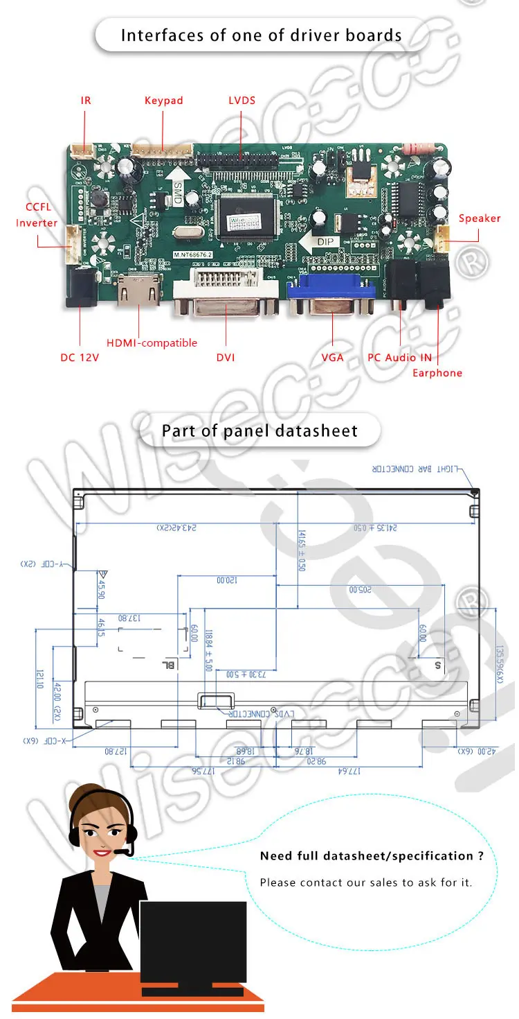 21.5 Inch Custom TFT-LCD Module Display 1920x1080 IPS Lcd Display