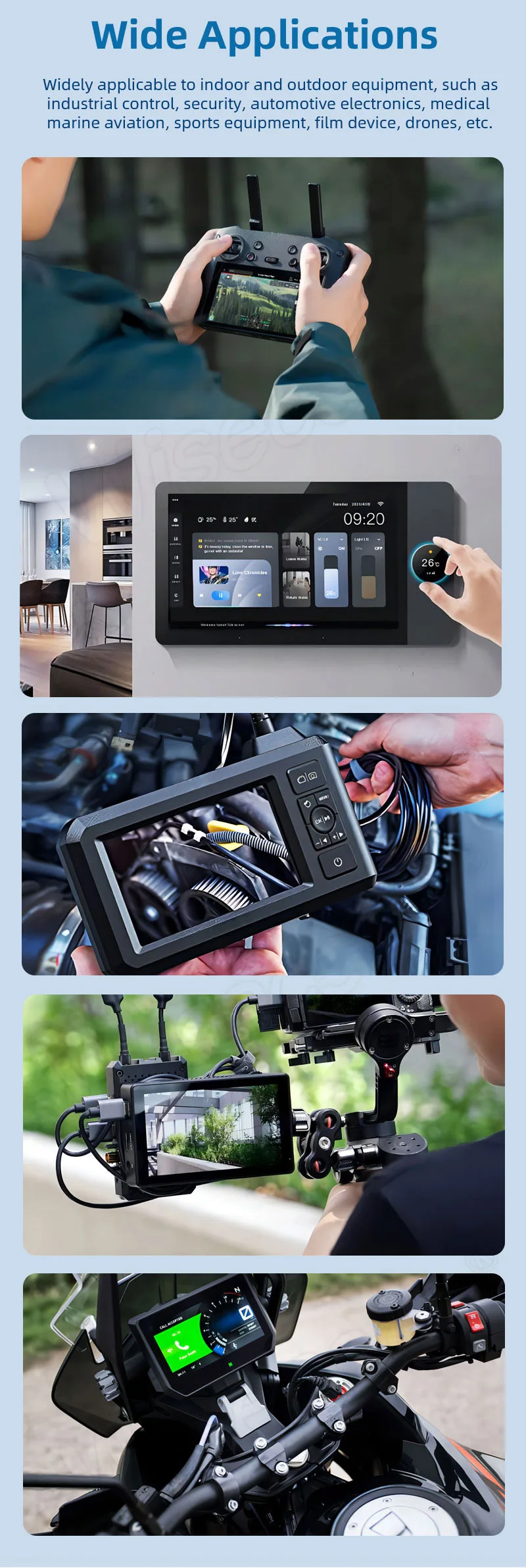 7 inch 1920 1080 ips high brightness display