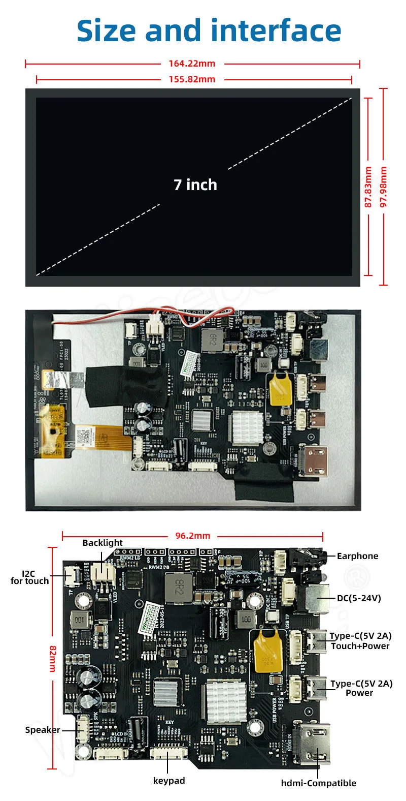 7 inch 1920 1080 ips high brightness display
