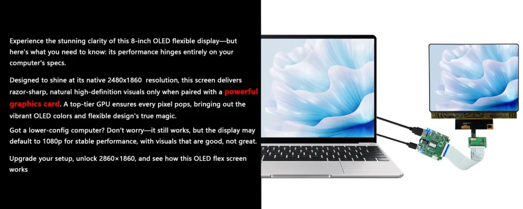8 inch IPS flexible oled display solution