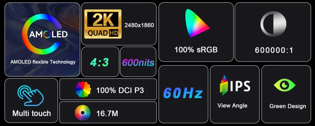 8 inch flexible oled display 2460*1860