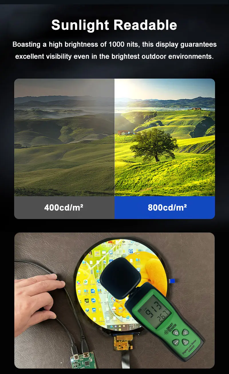 7 Inch Round Circular IPS LCD Display