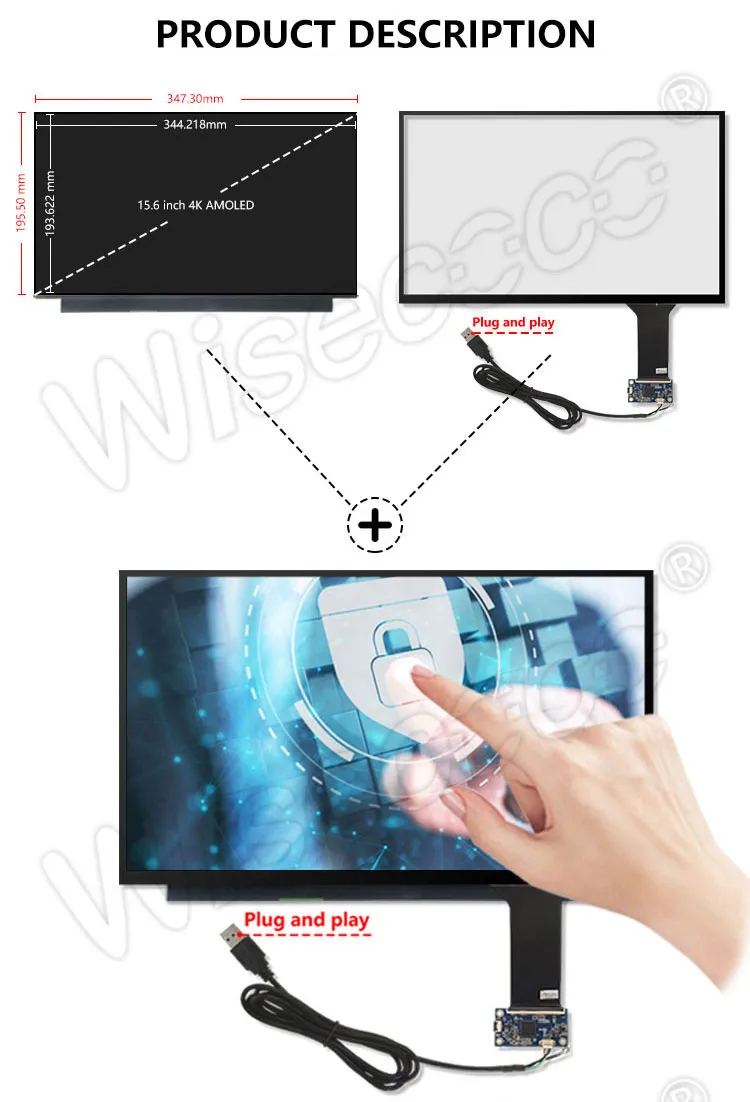 15.6 Inch Slim 40Pin Laptop Screen Touch Amoled 4K Ips Panel Oled Display