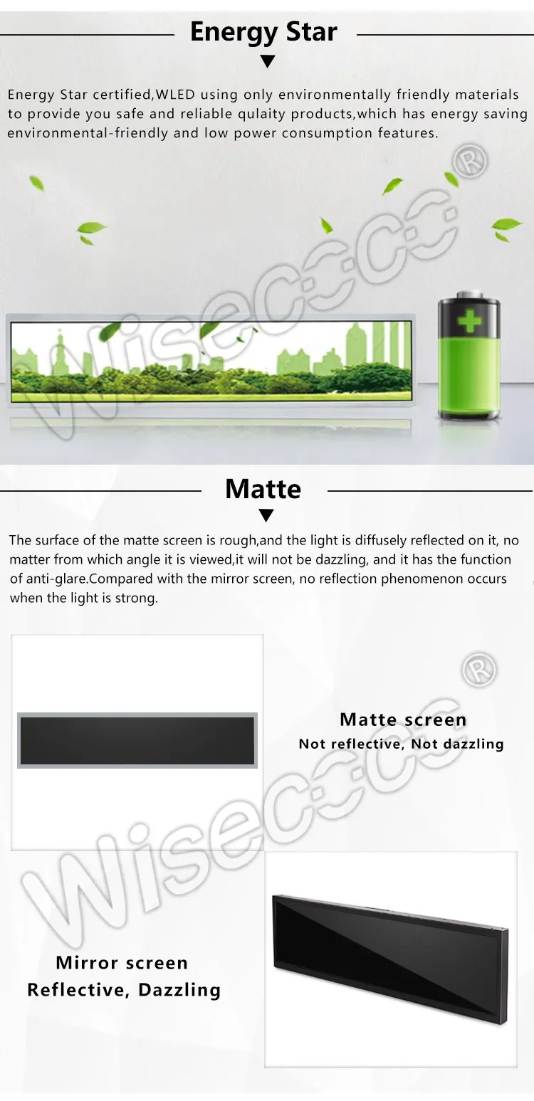 19 Inch 1920*360 IPS Stretched Bar Panel LCD Display