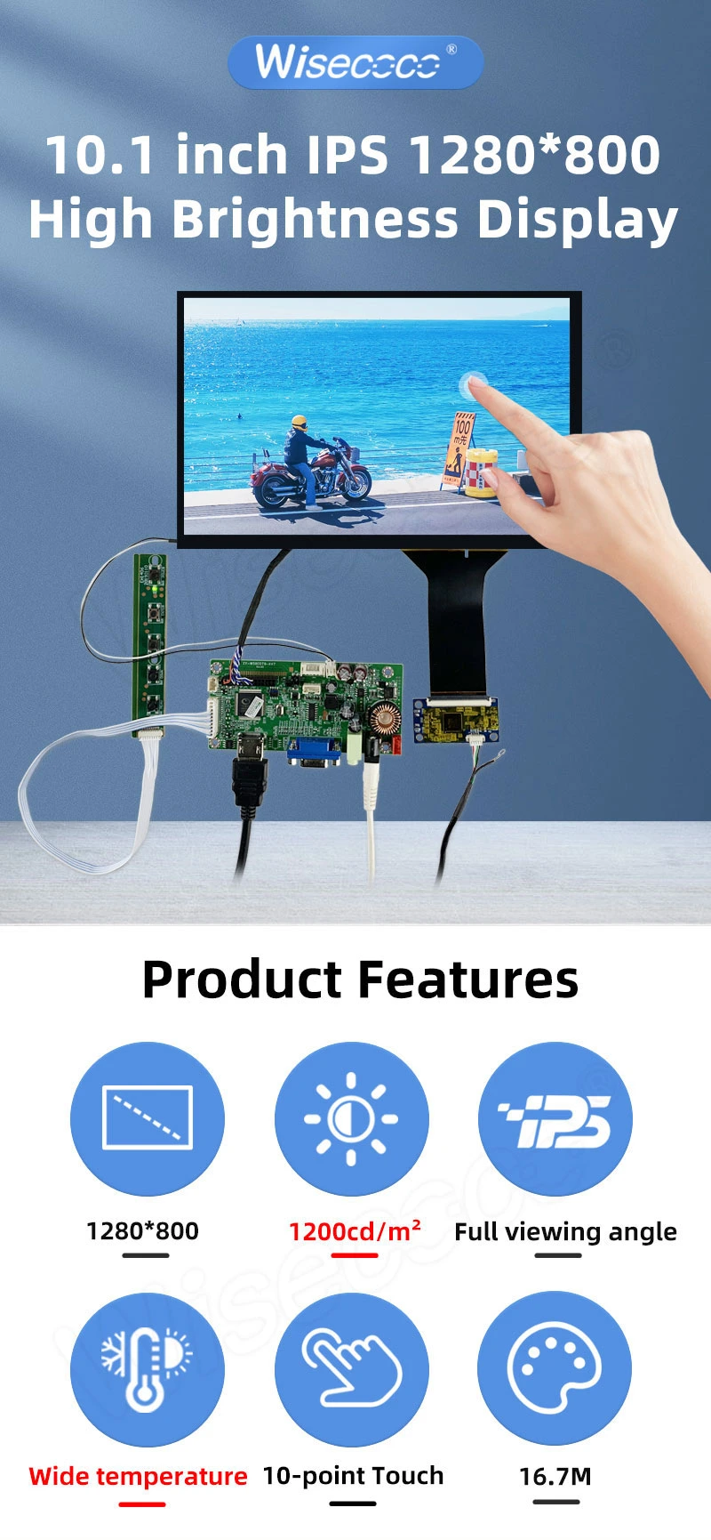 10-1 inch 1280 800 ips lcd display