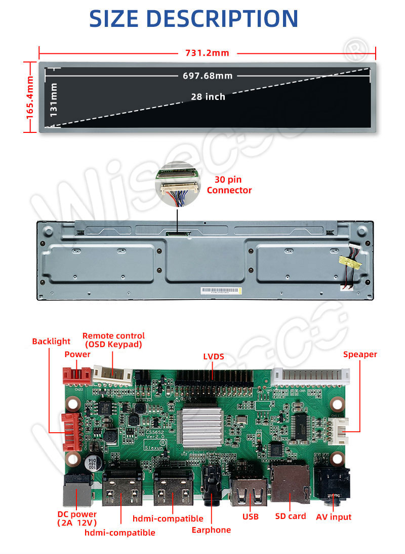 28 inch 1366 256 stretched lcd