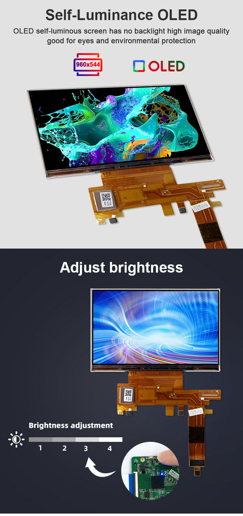 5 inch 960x544 oled display modules