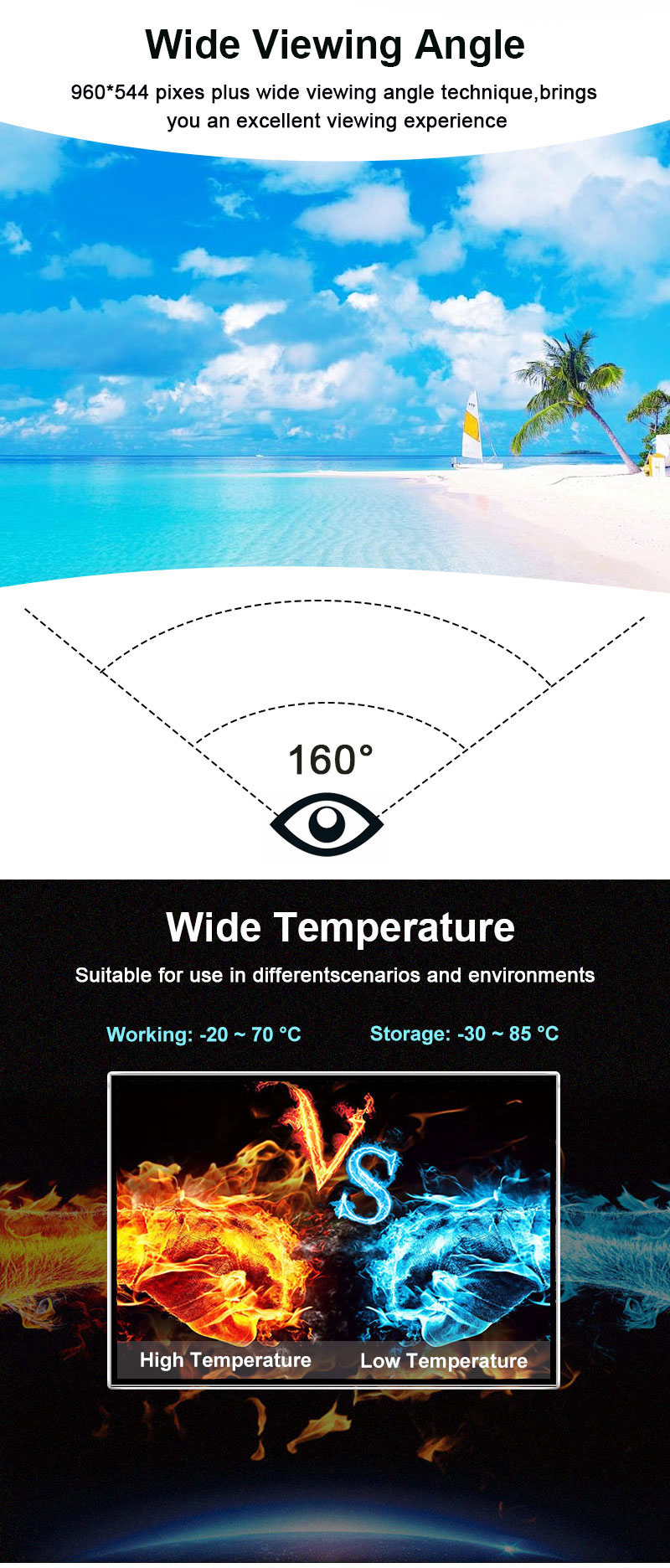 5 inch 960x544 oled display modules