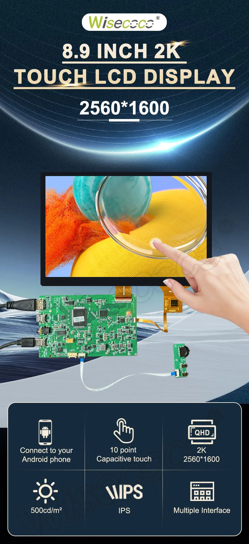 8.9 inch tft lcd display with touch