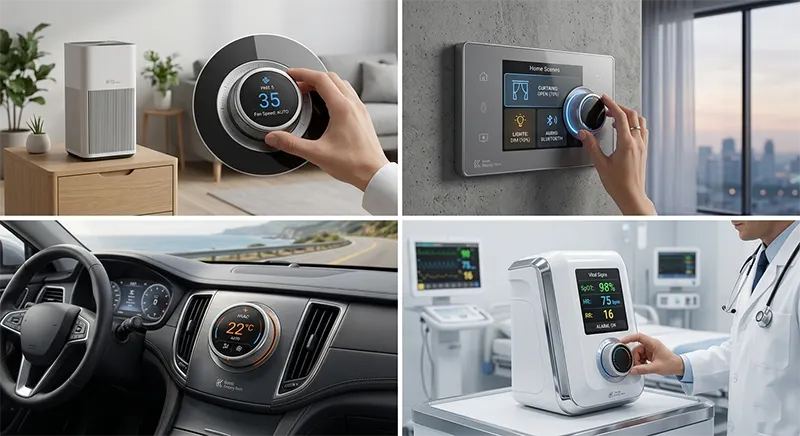 Rotary Knob Display Smart Uart Tft Lcd Circular Knob HMI Display Switch Knob Solution