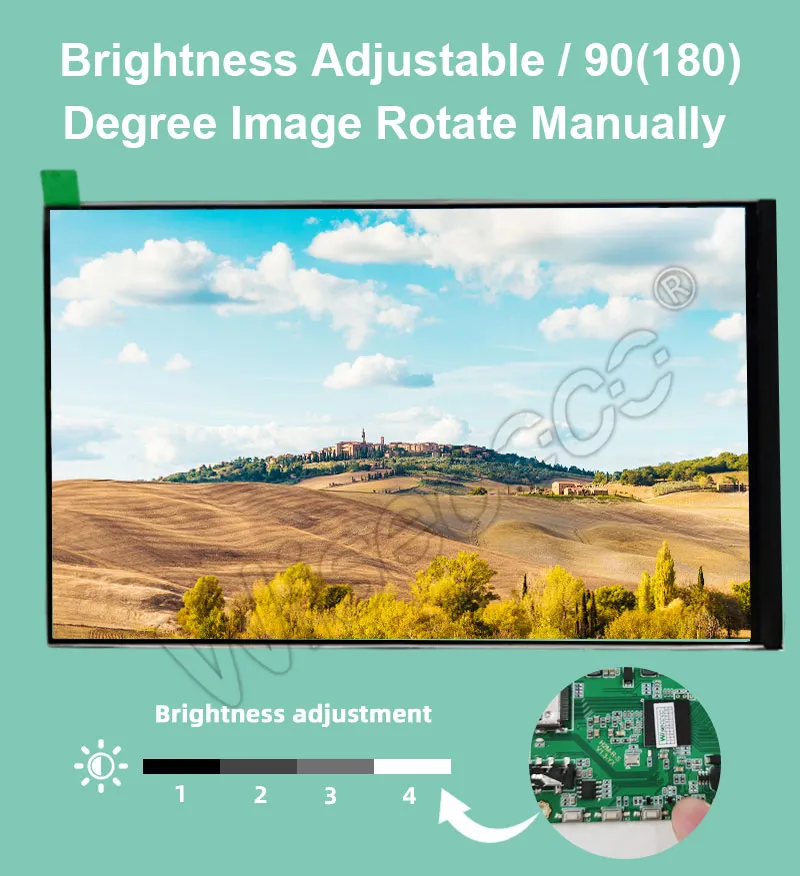 7 1200x1920 Ips LCD Landscape Display