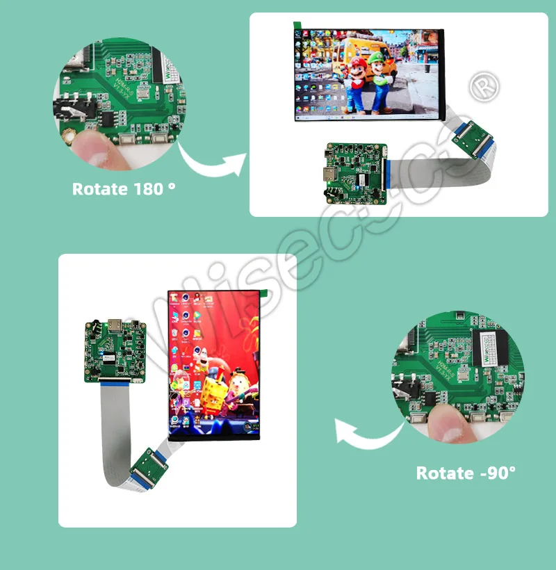 7 1200x1920 Ips LCD Landscape Display