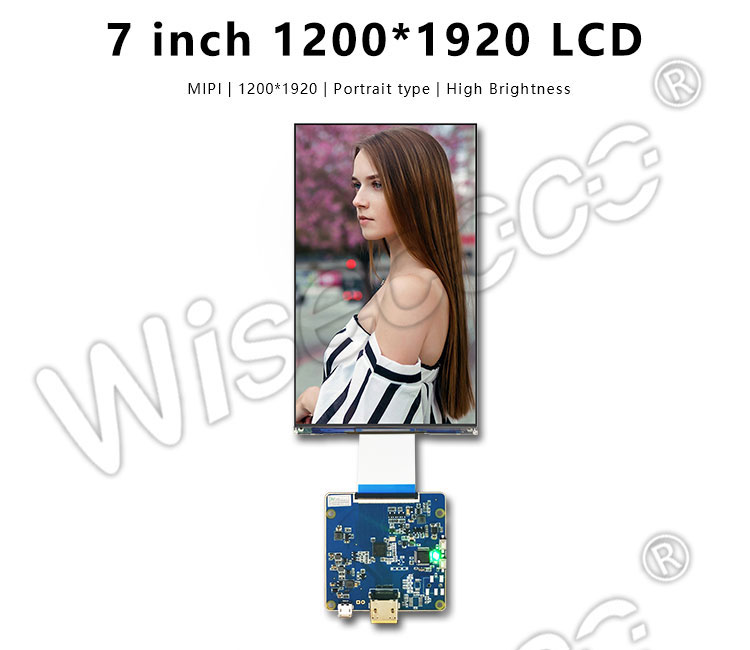 7 Inch 1200*1920 7" IPS TFT LCD Module 500nits Resolution Display Panel