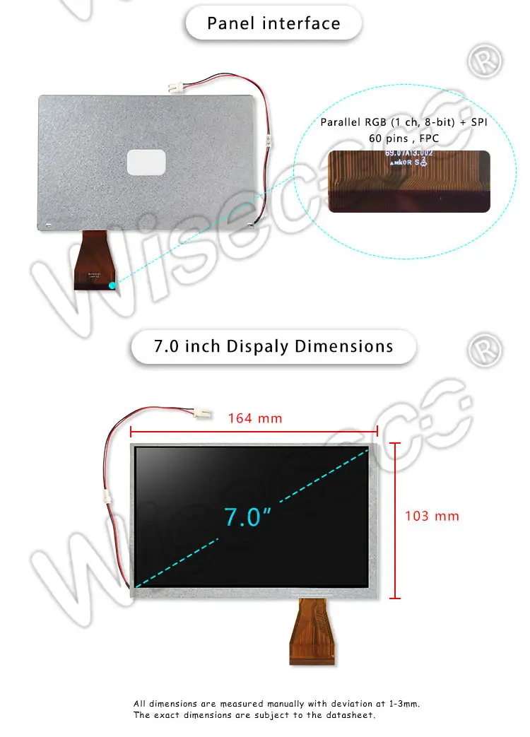 7 Inch Tft Lcd Display 800x480 Parallel RGB LCD Screen with Controller Board
