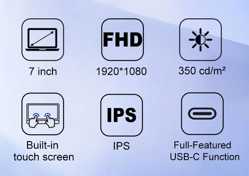 7 Inch TFT LCD Display 1920x1080 FHD Touchscreen Ultra-thin IPS LCD Screen