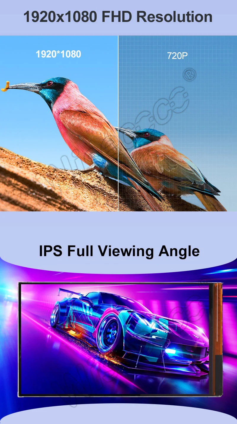 7 Inch TFT LCD Display 1920x1080 FHD Touchscreen Ultra-thin IPS LCD Screen
