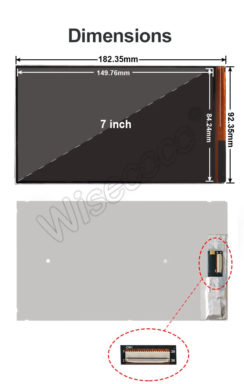 7 Inch TFT LCD Display 1920x1080 FHD Touchscreen Ultra-thin IPS LCD Screen