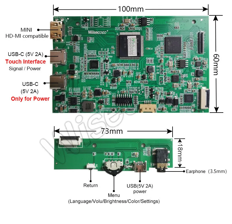 7 Inch TFT LCD Display 1920x1080 FHD Touchscreen Ultra-thin IPS LCD Screen