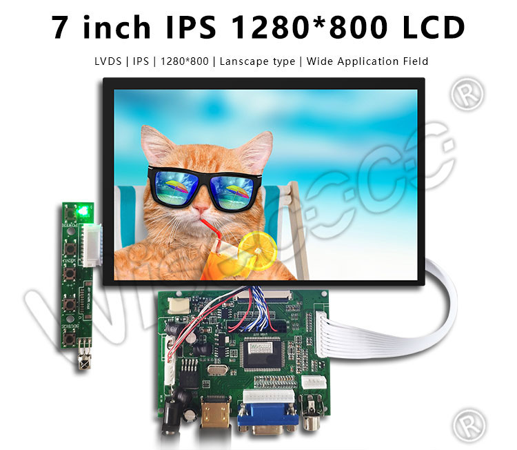 7 Inch IPS TFT LCD Display 1280×800 LVDS Interface Touch Available Screen Lcd Display For Tablet