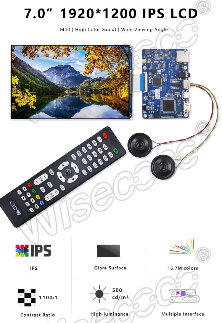 7 Inch Tft Lcd Module MIPI 1920x1200 IPS Display