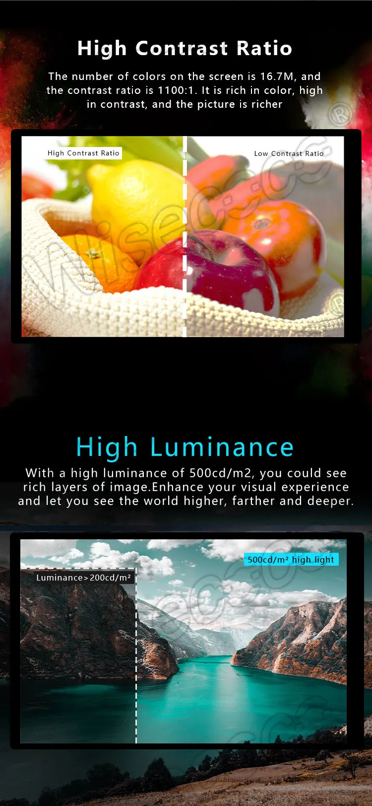 7 Inch TFT Lcd Touch Screen MIPI Interface IPS 1920*1200 Resolution Wide Viewing Angle LCD Display