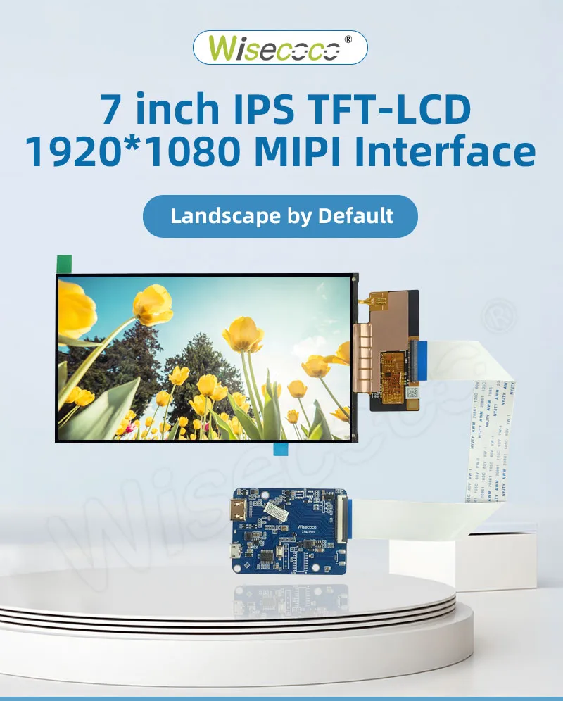 7 Inch IPS TFT LCD 1920x1080 MIPI Interface LCD Display Module with Driver Board