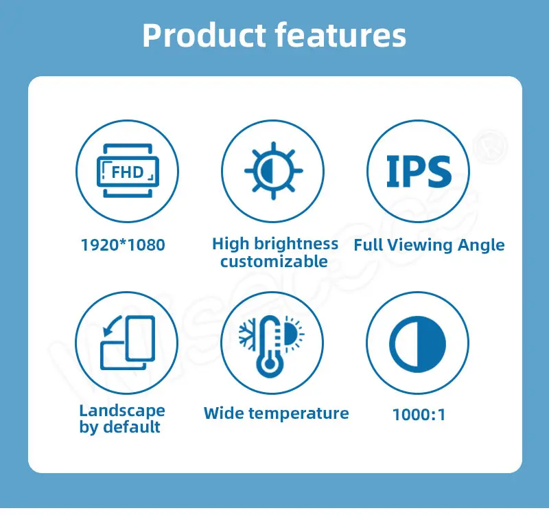 7 Inch IPS TFT LCD 1920x1080 MIPI Interface LCD Display Module with Driver Board