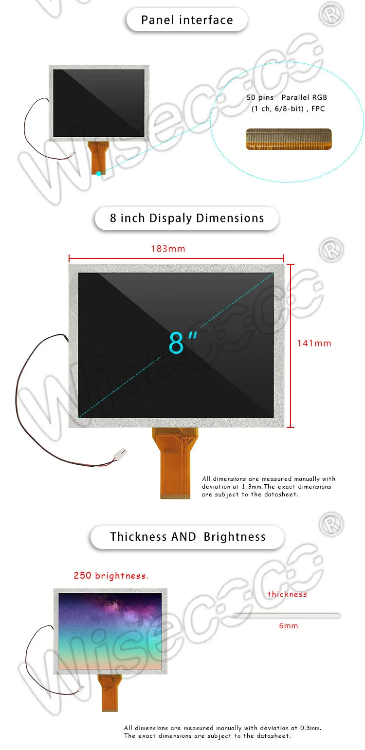 8 inch 800x600 lcd display