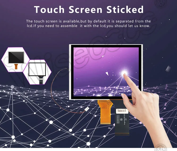 8 Inch 800x600 TFT LCD Display 50 Pins Parallel RGB Interface LCD Module With Touch