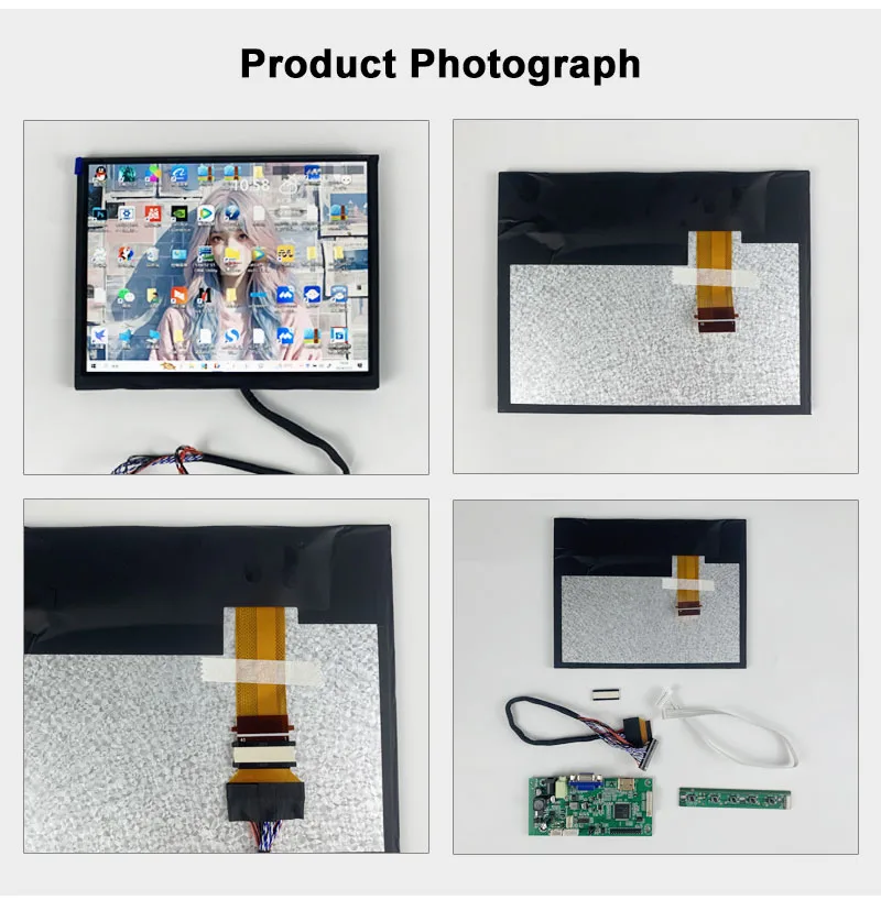 8.4 Inch IPS TFT LCD Display 1024x768 LVDS 1500nits Ultra High Brightness Wide Temperature LCD Display With Driver Board