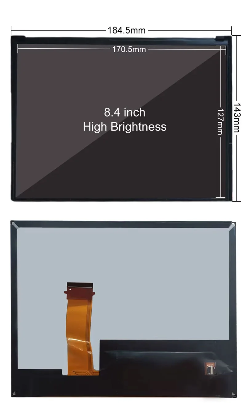 8.4 Inch TFT LCD Display 1024x768 LVDS 1200nits Ultra High Brightness Wide Temperature LCD Display With Driver Board