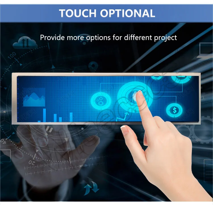 8.8 Inch Stretched LCD Display 480*1920 High Brightness Bar Type TFT LCD Display