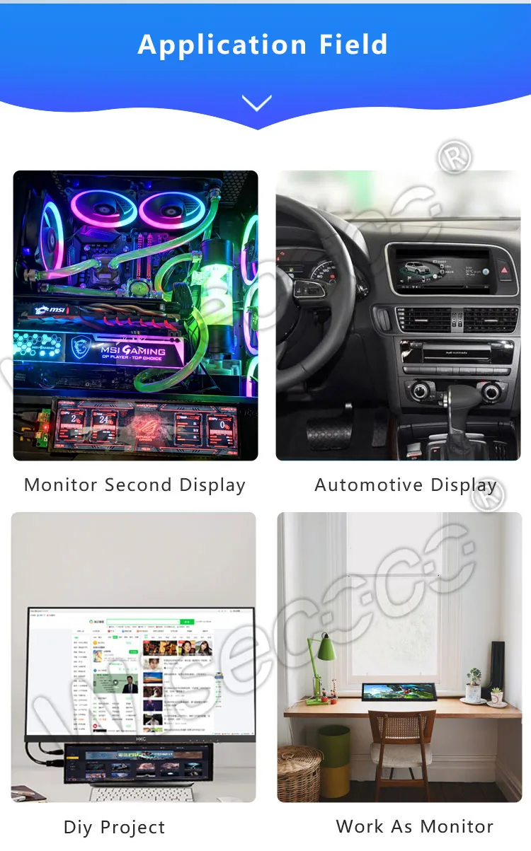 8.8 Inch Stretched Bar Display 1920x480 MIPI 40 Pins High Brightness IPS Bar LCD Panel application