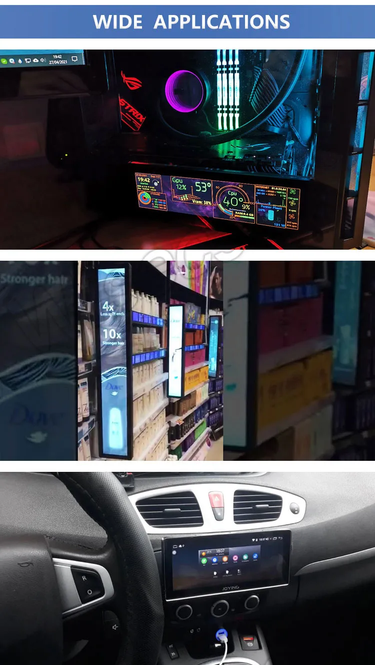 8.8 Inch 1920x480 Bar Type Lcd Module
