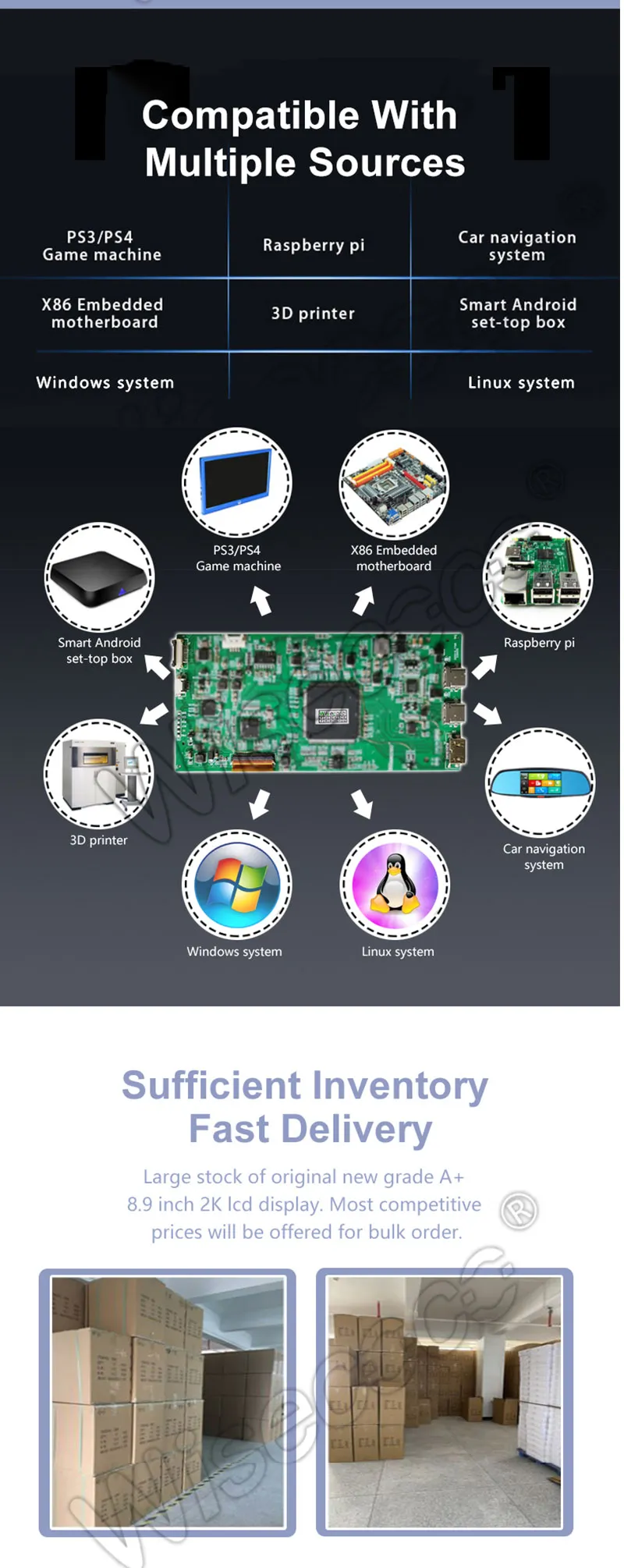 8.9 Inch 2k LCD Display with touch