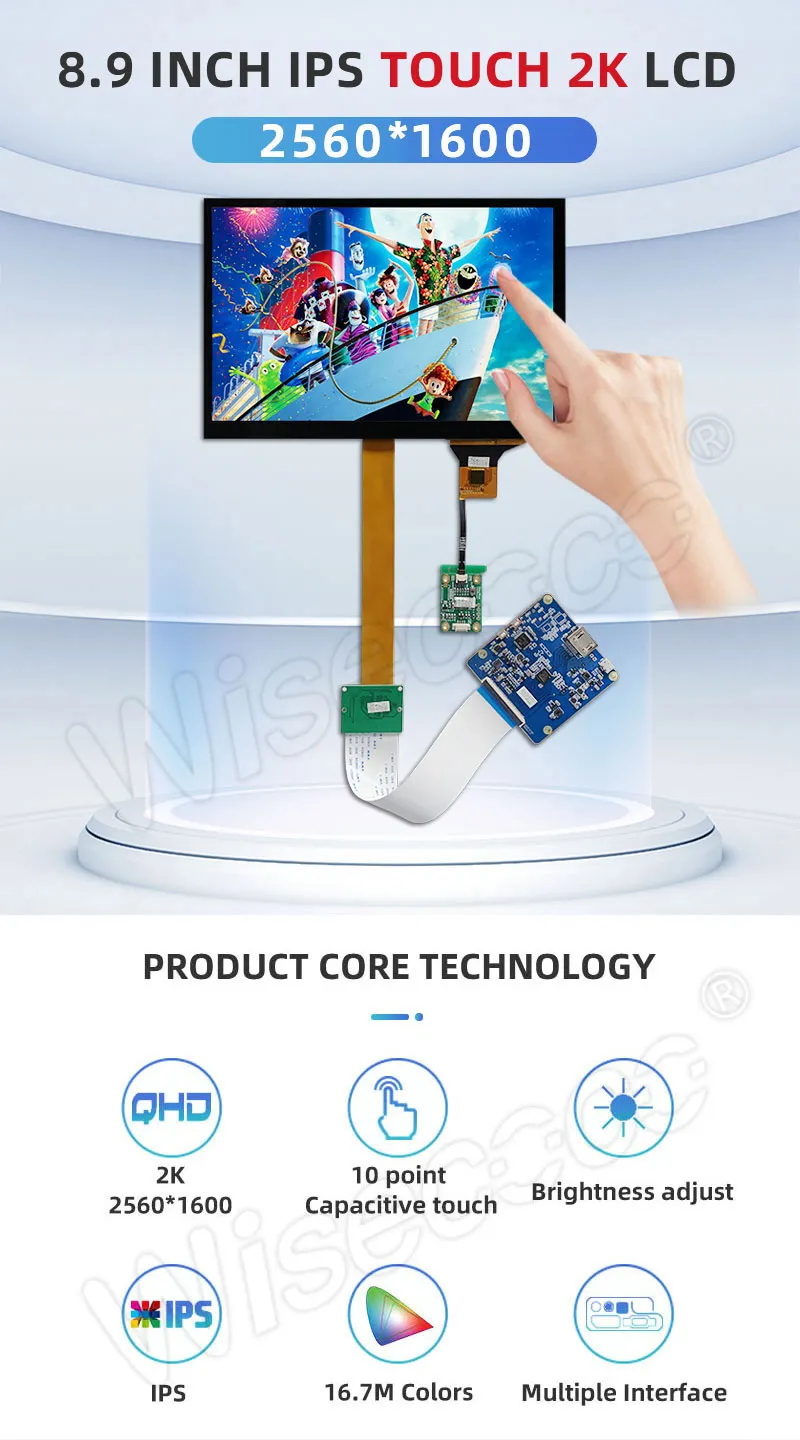 8.9 Inch 2k IPS LCD Display Capacitive Touch Screen