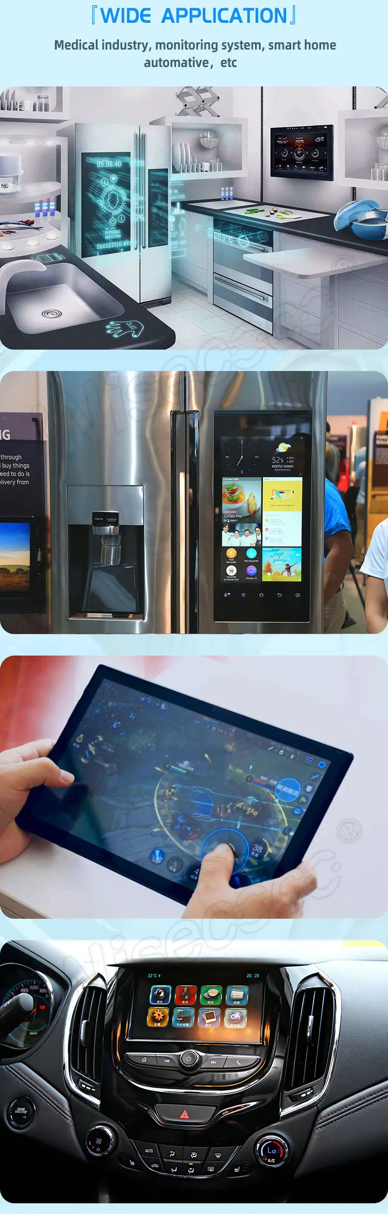 10.1 Inch 1280x800 HD IPS TFT LCD Display with Capacitive Touch Screen Optional
