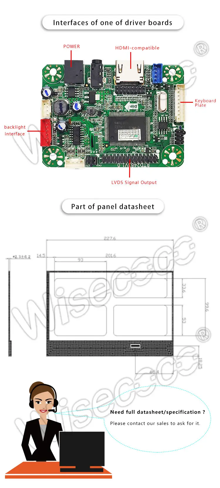 10.1 Inch 1920*1200 High Brightness TFT LCD Display LVDS 45 Pin Full HD Wide Viewing Angle Touch Screen Optional