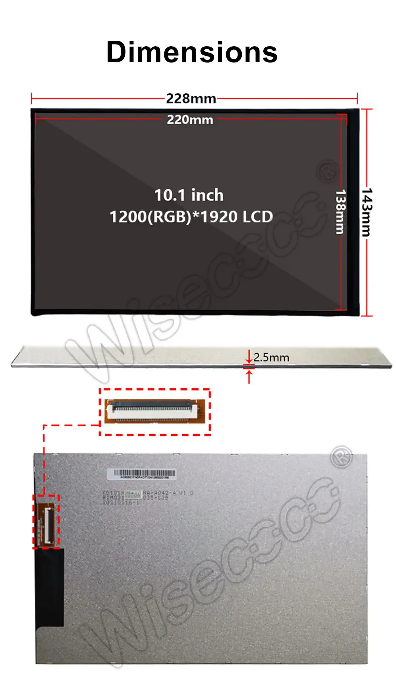 10.1" FHD IPS Display 1200x1920 TFT LCD Module