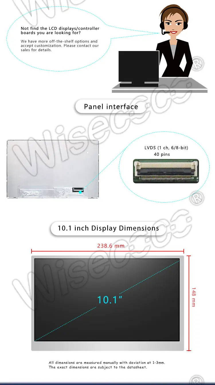 10.1 inch 1280x720 lcd with touch