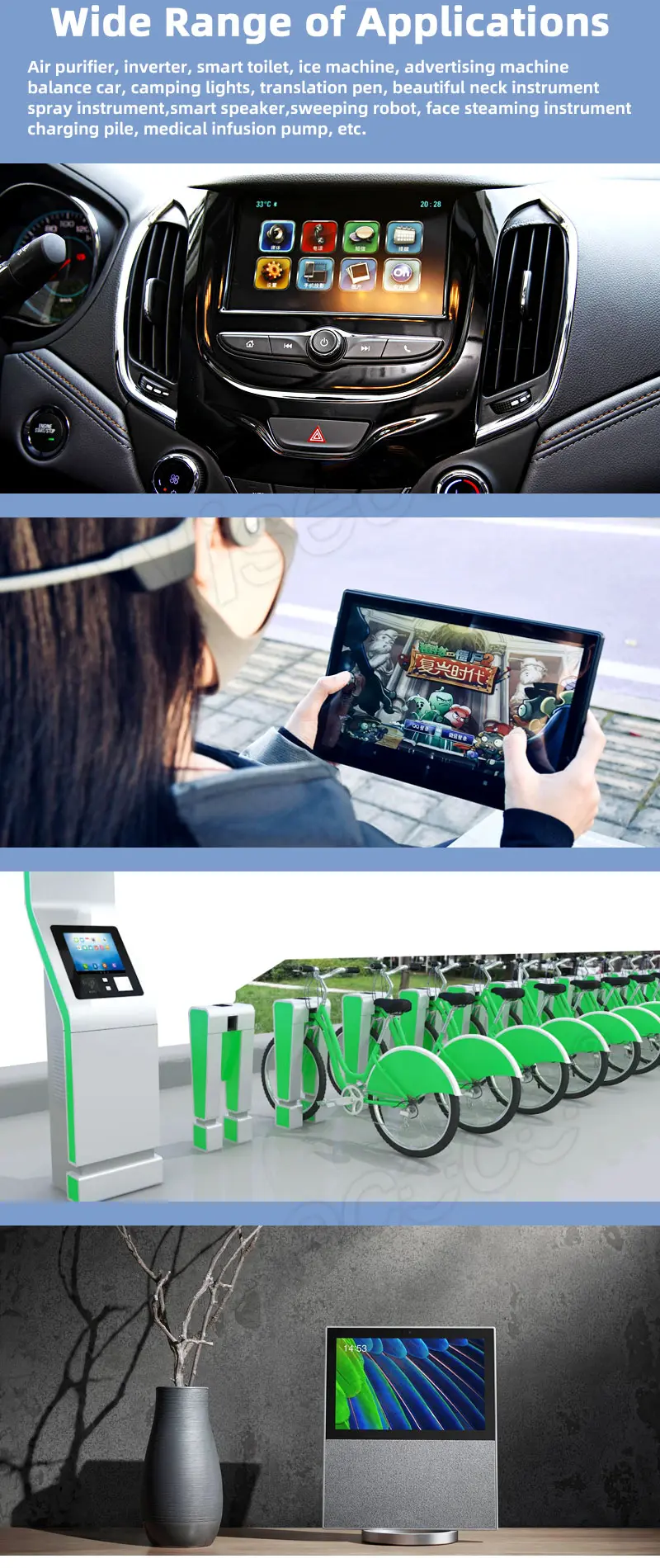 10.1 Inch IPS Dual Screen Display 1280×800 MIPI LCD Module with Driver Board Support Mirror & Extend Mode