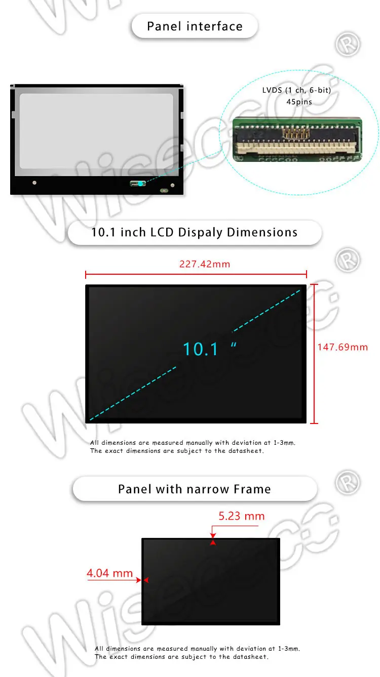 10.1 inch 1280x800 lcd display